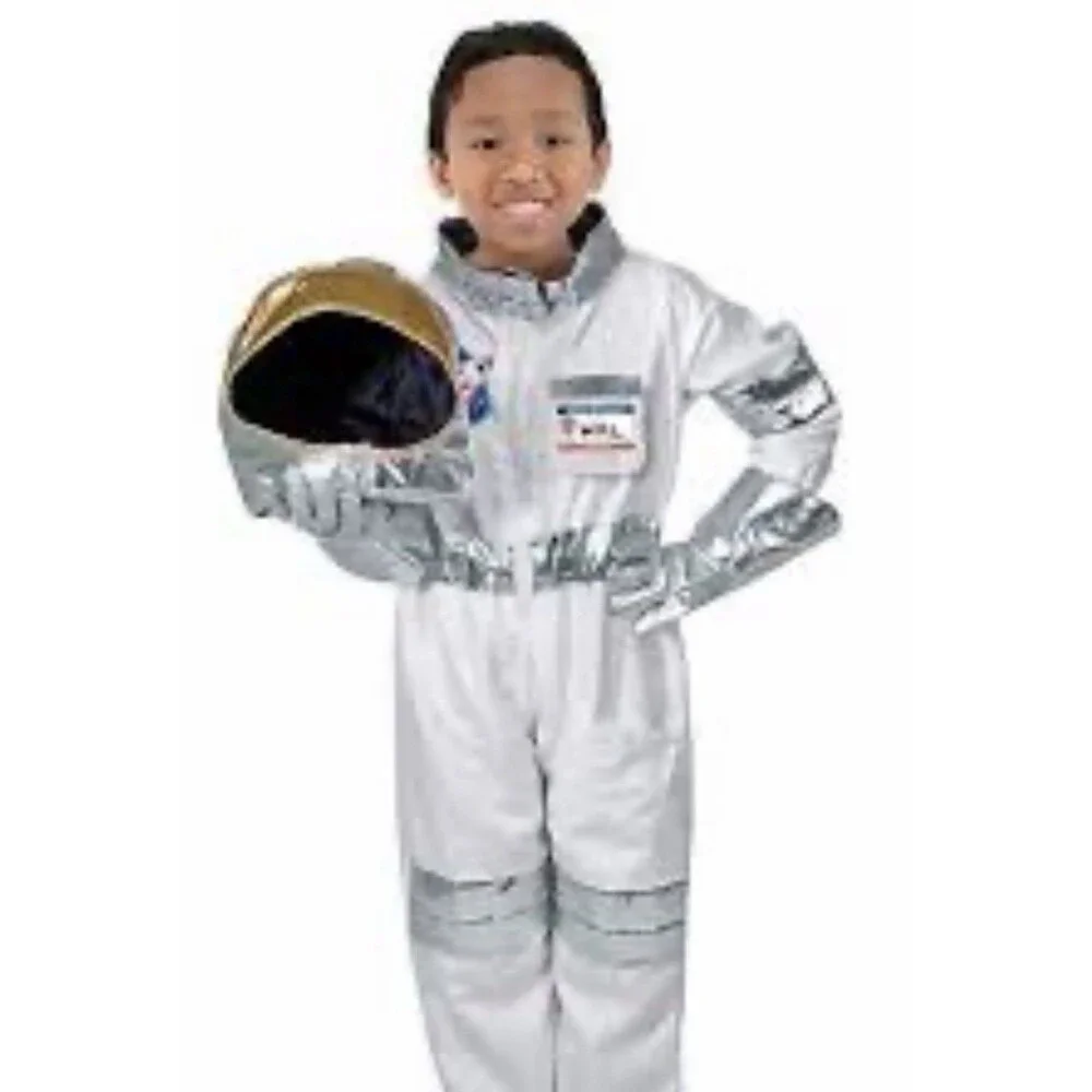Astronaut Costume jumpsuit Gloves  Helmet NASA NWOT Halloween costume kids small